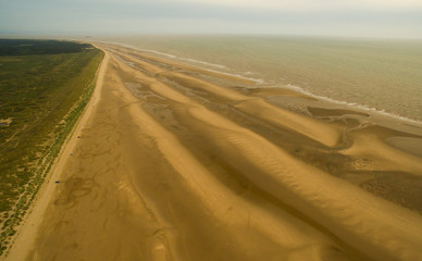 Englands Formby beach from aerial perspective.