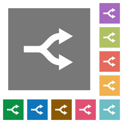 Split arrows square flat icons