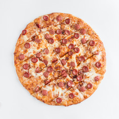 Pizza with sausages