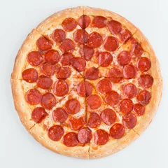 Photo sur Plexiglas Pizzeria Pizza au pepperoni
