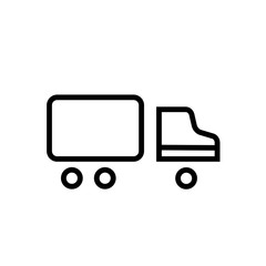 Shipping car icon line outline style isolated on white background for your web and mobile app design, vector illustration