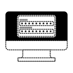 screen computer password login access vector illustration dotted line graphic
