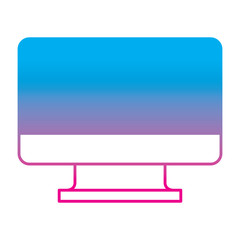 monitor computer technology device wireless vector illustration degrade color line graphic