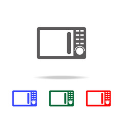 Microwave oven. Elements in multi colored icons for mobile concept and web apps. Icons for website design and development, app development