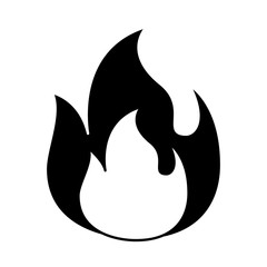 fire flame burning danger hot image vector illustration black and white graphic