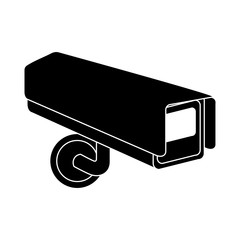 surveillance camera warning privacy safety vector illustration black and white graphic