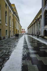 Rybny lane, Gostiny Dvor, Moscow, Russia