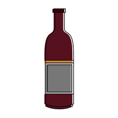 liquor bottle with blank label icon image vector illustration design 