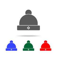 Winter hat icon. Elements in multi colored icons for mobile concept and web apps. Icons for website design and development, app development
