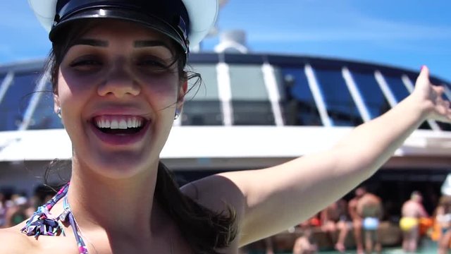 Woman Taking a Selfie from a cruise ship