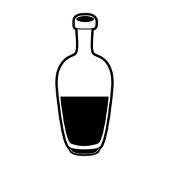 bottle with liquid icon image vector illustration design  black and white
