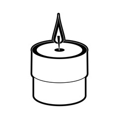 single candle icon image vector illustration design  black and white