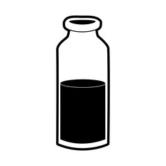 bottle with liquid icon image vector illustration design  black and white