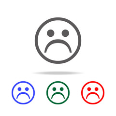 Sad face icon. Elements in multi colored icons for mobile concept and web apps. Icons for website design and development, app development