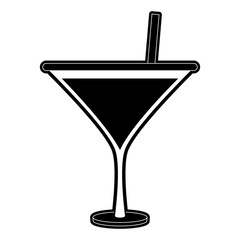martini cocktail drink icon image vector illustration design  black and white