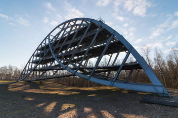 Fototapeta na wymiar The steel arched bridge Bitterfelder Bogen