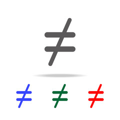 not equal icon. Elements in multi colored icons for mobile concept and web apps. Icons for website design and development, app development