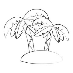 tropical island with palm tree icon vector illustration graphic design