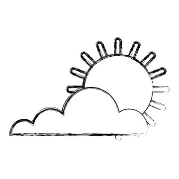 sun cloud weather summer hot forecast vector illustration