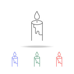 line candle icon. Elements in multi colored icons for mobile concept and web apps. Icons for website design and development, app development