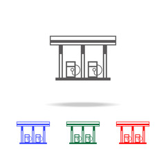 Gas station icon. Elements in multi colored icons for mobile concept and web apps. Icons for website design and development, app development