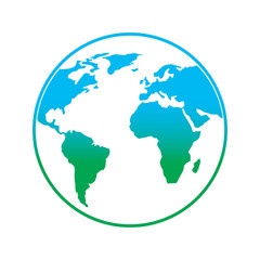 Fototapeta na wymiar globe world earth planet map icon vector illustration degrade color line graphic
