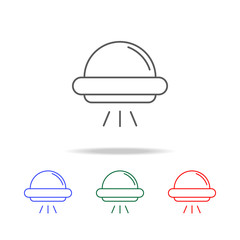 Space Aliens. UFO line icon. Elements in multi colored icons for mobile concept and web apps. Icons for website design and development, app development