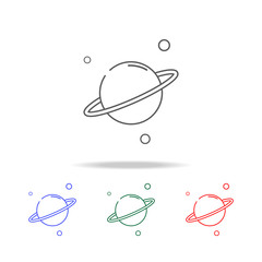 Saturn planet line icon. Elements in multi colored icons for mobile concept and web apps. Icons for website design and development, app development