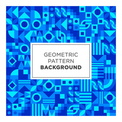 Geometric Pattern Background In Blue Color