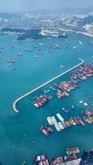 Aerial View of Victoria Harbor, Hong Kong