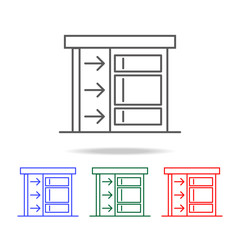 cabinet with an open door icon. Elements in multi colored icons for mobile concept and web apps. Icons for website design and development, app development
