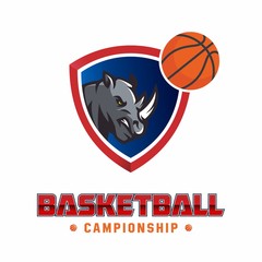 rhino club basketball logo design