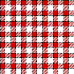 Red, white and black gingham seamless pattern. Vector background