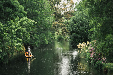 Fototapeta na wymiar Gondola on a river