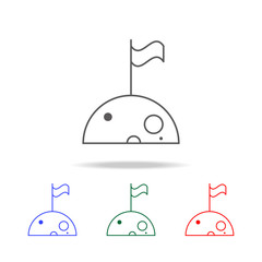 flag on the moon icon. Elements in multi colored icons for mobile concept and web apps. Icons for website design and development, app development
