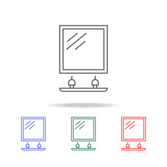 mirror in the bathroom icon. Elements in multi colored icons for mobile concept and web apps. Icons for website design and development, app development