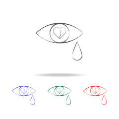 tears from a broken heart icon. Elements in multi colored icons for mobile concept and web apps. Icons for website design and development, app development
