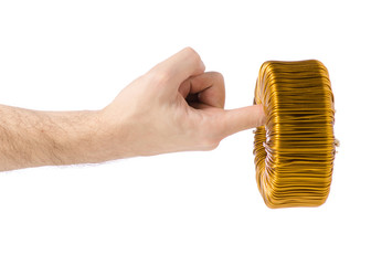 Transformer coil in hand