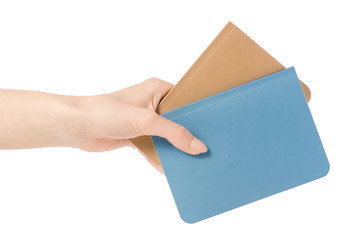 Two diary notebook in hand