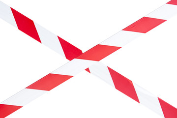Obraz premium Cross mark red and white caution warning tape