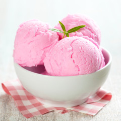 Pink ice cream bowl