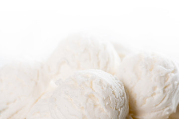 Fototapeta na wymiar Coconut ice cream close up