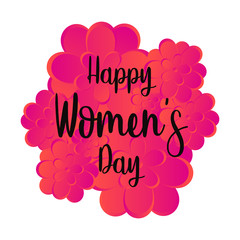 Flowers with text. Happy women day