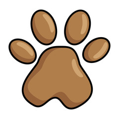 footprint paw mascot icon vector illustration design