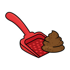 shovel to collect pet waste vector illustration design