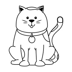 cute cat mascot character vector illustration design
