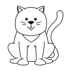 cute cat mascot character vector illustration design
