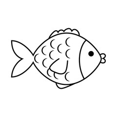 cute fish pet character vector illustration design