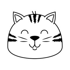 cute cat head mascot vector illustration design