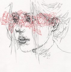 Portrait with flowers